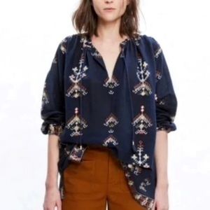 Madewell Marta Folkstitch Popover Peasant Tunic size medium